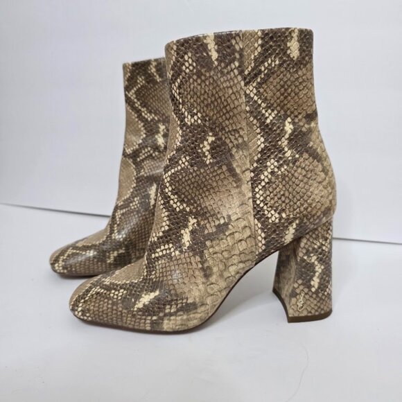 Sam Edelman Codie Snakeskin-Embossed Ankle Boots Women's Size 6 - Picture 1 of 9